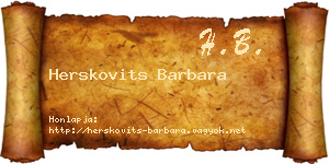 Herskovits Barbara névjegykártya